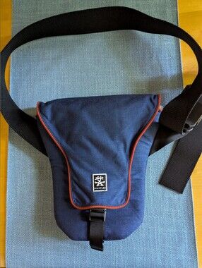 Crumpler Contoured Sling Bag, Navy Blue & Rust Trim - Vintage Great Condition
